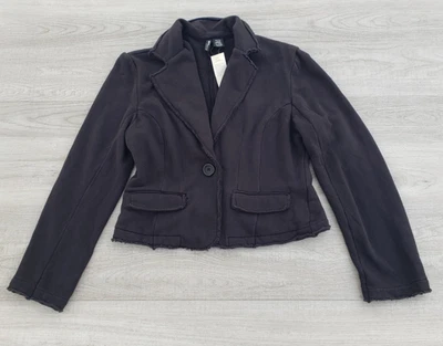 Nuevo de Lote Antiguo Para Mujer Pequeño Grande Negro Elástico Tejido Borde Crudo Suave 1 Botón Grunge Foto 1 de 4