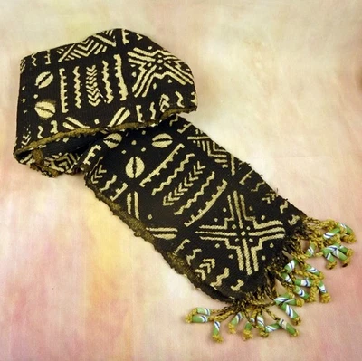 MALI BOGOLAN RIBBON COTTON HANDWOVEN NATURAL MUD CLOTH HAND WOVEN COTTON - Image 1 of 3