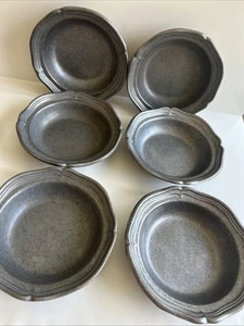 (6) Vintage Wilton  Pewter Ruffled 7  1/4 Inch  Soup Bowls / - Picture 1 of 6