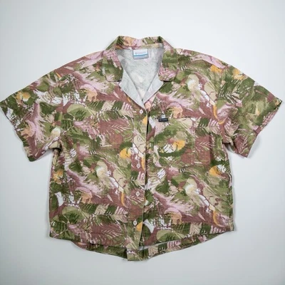 Camisa Columbia Mujer Mediana Estampado Floral Manga Corta Abotonada Ligera Sum Foto 1 de 4