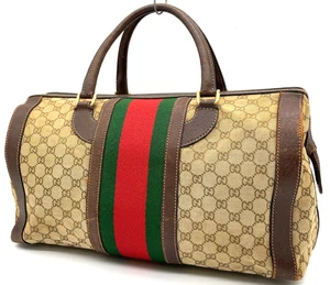 Auth Gucci GG Sherry line Canvas Vintage Gucci Boston bag NS071879 - Picture 1 of 20