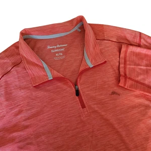 Tommy Bahama Herren Island Zone Palm Coast Half Zip Pullover Pink Lachs Gr. XL - Bild 1 von 11