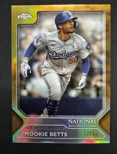 Mookie Betts 2025 Topps Chrome The National #MLB-19/50 Gold Dodgers *Leggi - Foto 1 di 3