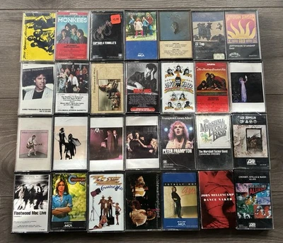 28 Cassette Lot Classic Rock 70’s Tapes Zz Top Eagles Led Zeppelin Fleetwood Mac - Image 1 of 3