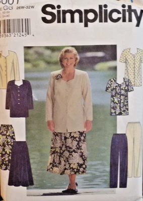 Simplicity Sewing Pattern 8001 Womens Tunic Skirt and Pants Sizes 26W-32W UNCUT - Image 1 of 4