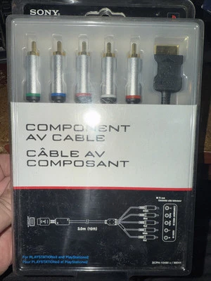 OEM OFFICIAL Sony Playstation YPbPr Component AV Cable PS2 PS3 Gold Tip NEW - Image 1 of 3