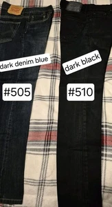 Boys Size 12 Levi Brand Jeans, #505 & #510, EXCELLENT Condition, Blue & Black - Picture 1 of 5