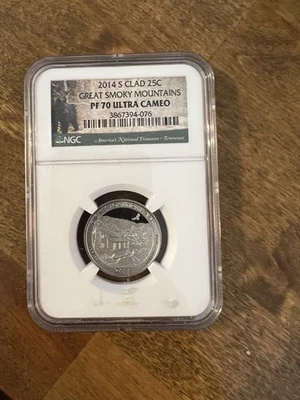 2014 S Clad 25C Great Smoky Mountains PF 70 Ultra Cameo NGC Stunning - Image 1 of 4