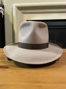 Vintage Vimenet Taupe Fedora Made In Belgium  Size 7  - Picture 1 of 21