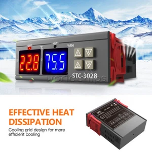 STC-3028 DC12/24V AC110-220V LED Temperature Humidity Control Thermostat Sensor - Picture 1 of 20