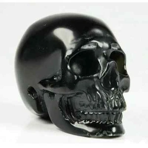 High Quality Natural Black Obsidian Carved Crystal Skull 2" - Picture 1 of 9