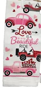 1 (One) Printed Kitchen Towel (15"x25") LOVE IS A BEAUTIFUL RIDE TRUCKS,MI - Picture 1 of 17