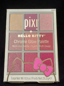 Pixi Hello Kitty Palette Chrome Glow Eyes Cheeks Blush Shadow Makeup 0.9 Oz New - Picture 1 of 1