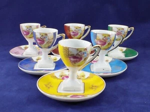 Venezia Gold Collection Mini CUP & SAUCER Set 6 Courting Couple Porcelain Italy - Picture 1 of 16