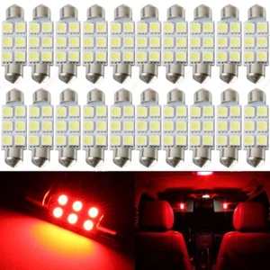 20 X Rojo 41mm 42mm 6SMD 5050 Festoon Cúpula Mapa Luz LED 578 211-2 212-2 + HERRAMIENTA - Imagen 1 de 6