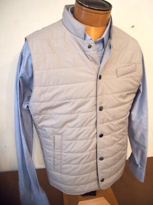 Johnnie O APO Performance Fabric Quilted Vest NWT Medium $298 Stone - Image 1 of 4