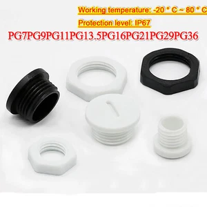 Round End Caps Plastic Blanking Plugs Masking Bungs Inserts Black/White with Nut - Picture 1 of 1