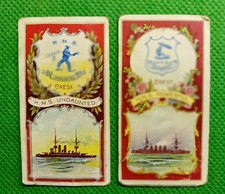 Hills Cigarette Cards Lot N110 BATTLESHIPS AND CRESTS 1901