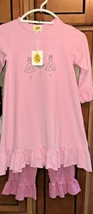 Girls Beautiful 2 Peice NWT Abielle Pink Embroidered Set Size 7 (Dancing Girls) - Picture 1 of 9