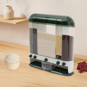 5 Grids Cereal Dispenser Kitchen Food Storage Container Dry Food Rice Dispenser - Picture 1 of 15
