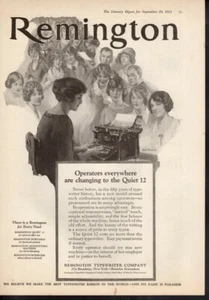Vintage advertising print office Remington Typewriter Operator Quiet 12 ad 1924 - Picture 1 of 1