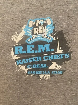 Vintage R.E.M. Camiseta Atenas, Grecia — 5 de octubre de 2008 — pieza difícil de encontrar — gris — mediana Foto 1 de 4