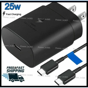 25W Fast PD Charger Cube For Samsung Galaxy S10 S20 S21 S22 USB C Type C Cable - Picture 1 of 13
