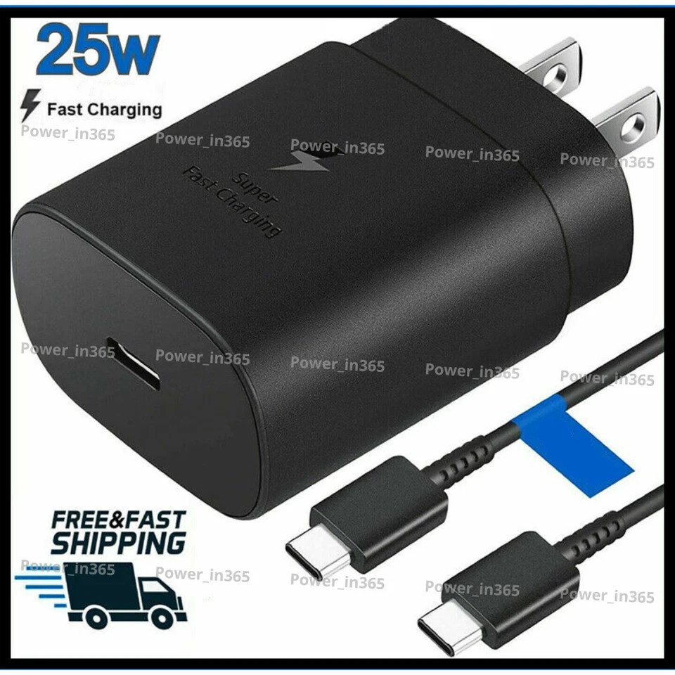 Cubo Cargador PD Rápido 25W Para Samsung Galaxy S10 S20 S21 S22 Cable USB C Tipo C Foto 1 de 4