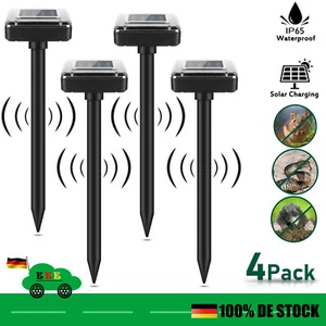 4X SOLAR MAULWURFSCHRECK WÜHLMAUS MAULWURFFALLE MÄUSEABWEHR RATTEN ULTRASCHALL - Bild 1 von 11