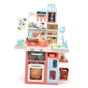 Kids Kitchen Playset, Kitchen Set for Toddler with Sound and Light, Pink - Picture 1 of 7