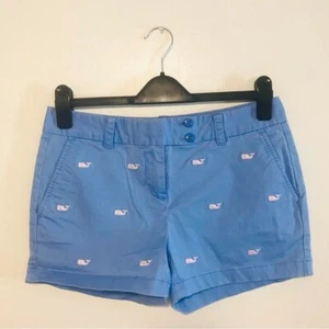 Vineyard Vines Damen Blauwal bestickt Chino Shorts Gr. 2 26 Extra Small - Bild 1 von 7