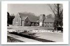Ogallala Nebraska~Methodist Church~Car Parked at House Next Door~c1950 RPPC