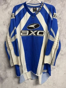 Vintage AXO Motocross Jersey Mens XL Blue Mesh Long Sleeve Padded Racing 90s Y2K - Picture 1 of 17