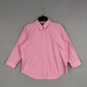 Camisa Lauren Ralph Lauren Mujer XL Rosa Blanco Rayas Sin Hierro Manga 3/4 - Imagen 1 de 12