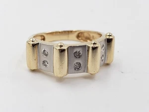 14Kt gold Two tone 0.09CT H-I diamond ring size 6.25 US - Picture 1 of 6