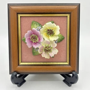 Swangrove handbemalt Englisch Bone China gerahmt Porzellan 3D Blumen Wandbild - Bild 1 von 7