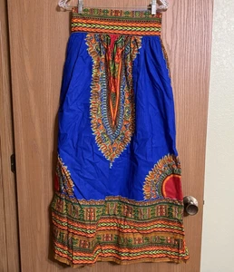 Maxirock Damen afrikanischer Dashiki-Druck elastisch mit Gürtel XSmall Size - Bild 1 von 11