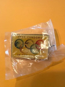 ATHENS OLYMPICS FREE CONDOMS PIN ATHLETES VILLAGE SPOOF LTD ED 200 - Picture 1 of 1