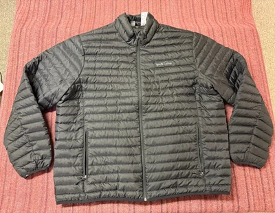MENS USED EDDIE BAUER BLACK 650 DOWN PUFFER JACKET SIZE 2XL - Image 1 of 4