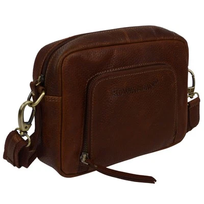 Rowallan Leather Unisex Brown Small Cross Body Bag Milano Range - Image 1 of 4