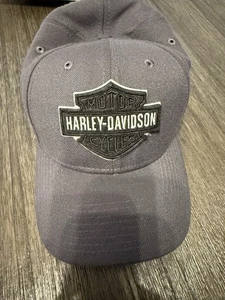 Harley Davidson New Era Trucker Hat Cap Genuine Gray Black Decal Fitted Large XL - Picture 1 of 6