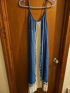 Natural Life 100 % Baumwolle hauchdünn Maxi Coco Sayulita Überkleid Größe Medium - Bild 1 von 5