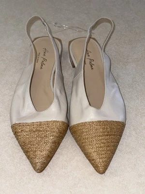 Ana Palma Women's Sandals Beige Slingback Flats Shoes Size 10 New - Image 1 of 4