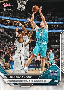 Ryan Kalkbrenner RC Debut 2025-26 NBA Topps NOW Card 13 Presale - Picture 1 of 2