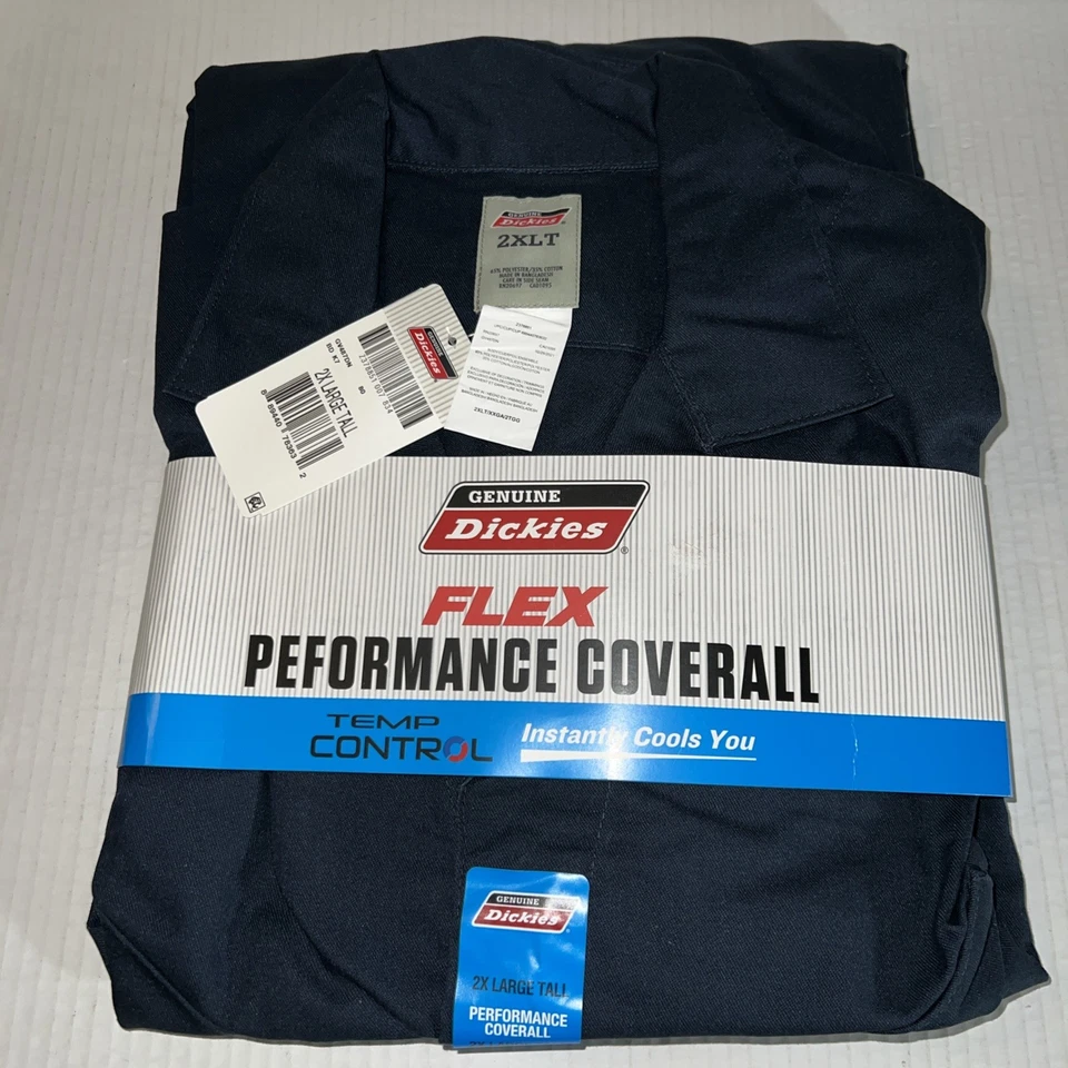 Dickies Flex Performance Coverall Large Tall Navy Blue .