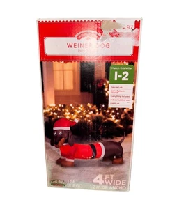 Holiday Time 4 piedi gonfiabile gonfiabile cane Wiener decorazione natalizia - Foto 1 di 3