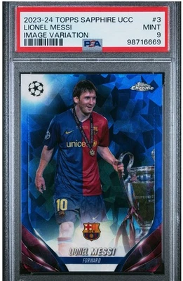 2023 Topps Chrome Sapphire UEFA Lionel Messi Image Variations #CVS-3 PSA 9 🔥🔥 - Image 1 of 2