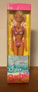 Barbie Glitter Beach 1992 #3602 NRFB costume da bagno vintage Mattel scintillante ~ lozione corpo - Foto 1 di 9