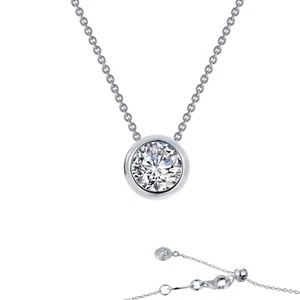*BRAND NEW* Sterling Silver with 0.46CTW Diamond Solitaire Slider Necklace - Picture 1 of 2