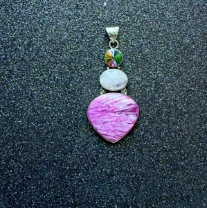 HR387 COLGANTE HECHO A MANO ESCOCITA ROSA CHAPADO EN PLATA - Imagen 1 de 1
